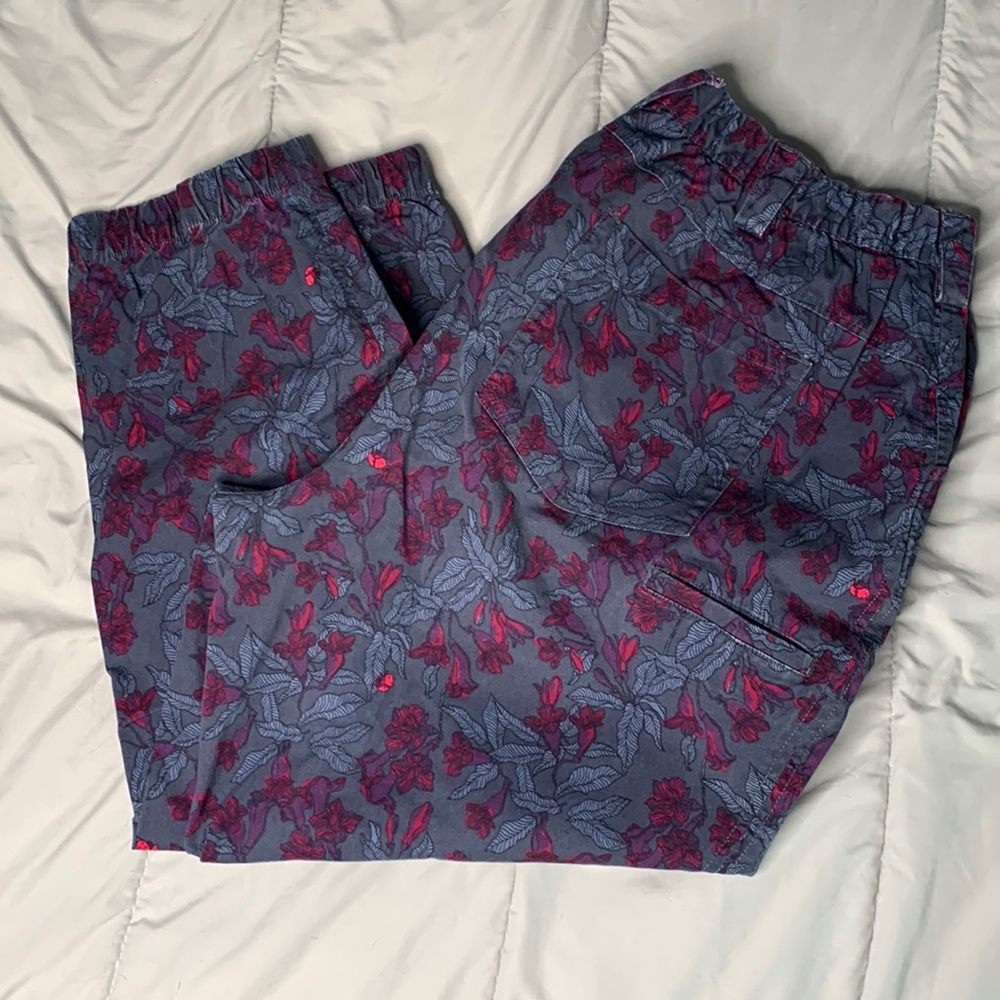 Plus size ankle pants with elastic leg hem